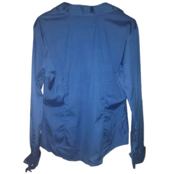 Casual Corner Structured Blue/Teal Stretch Shirt - Picture 7 of 7